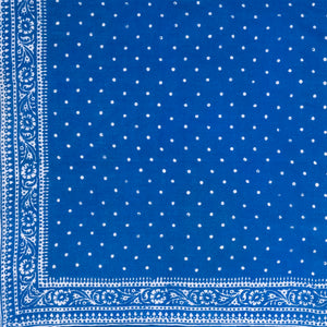 Blue Spotted Handkerchief with Border - Burnley & Trowbridge Co.