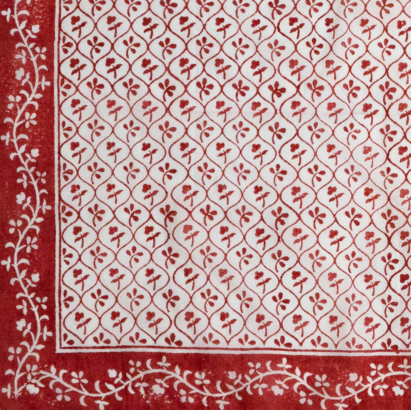 Red & White "Sprig'd" Handkerchief - Burnley & Trowbridge Co.