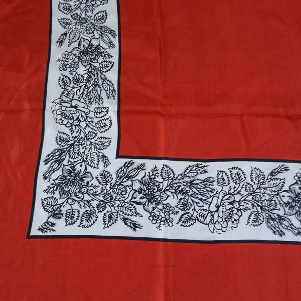 Red with Black & White Border Silk Handkerchief - Burnley & Trowbridge Co.