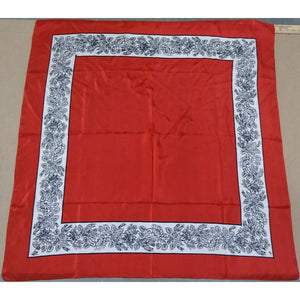 Red with Black & White Border Silk Handkerchief - Burnley & Trowbridge Co.