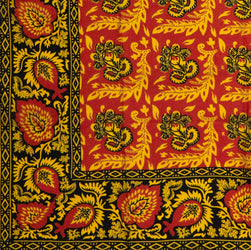 Red, Yellow & Black Flowered Silk Handkerchief - Burnley & Trowbridge Co.