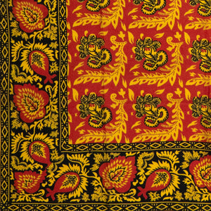 Red, Yellow & Black Flowered Silk Handkerchief - Burnley & Trowbridge Co.