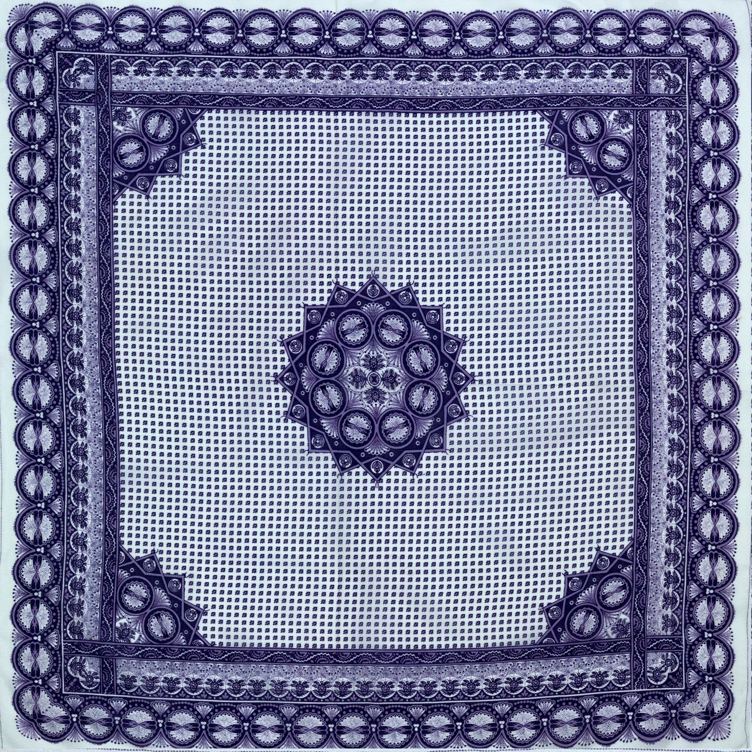 3 Purples Medallion Printed Handkerchief - Burnley & Trowbridge Co.