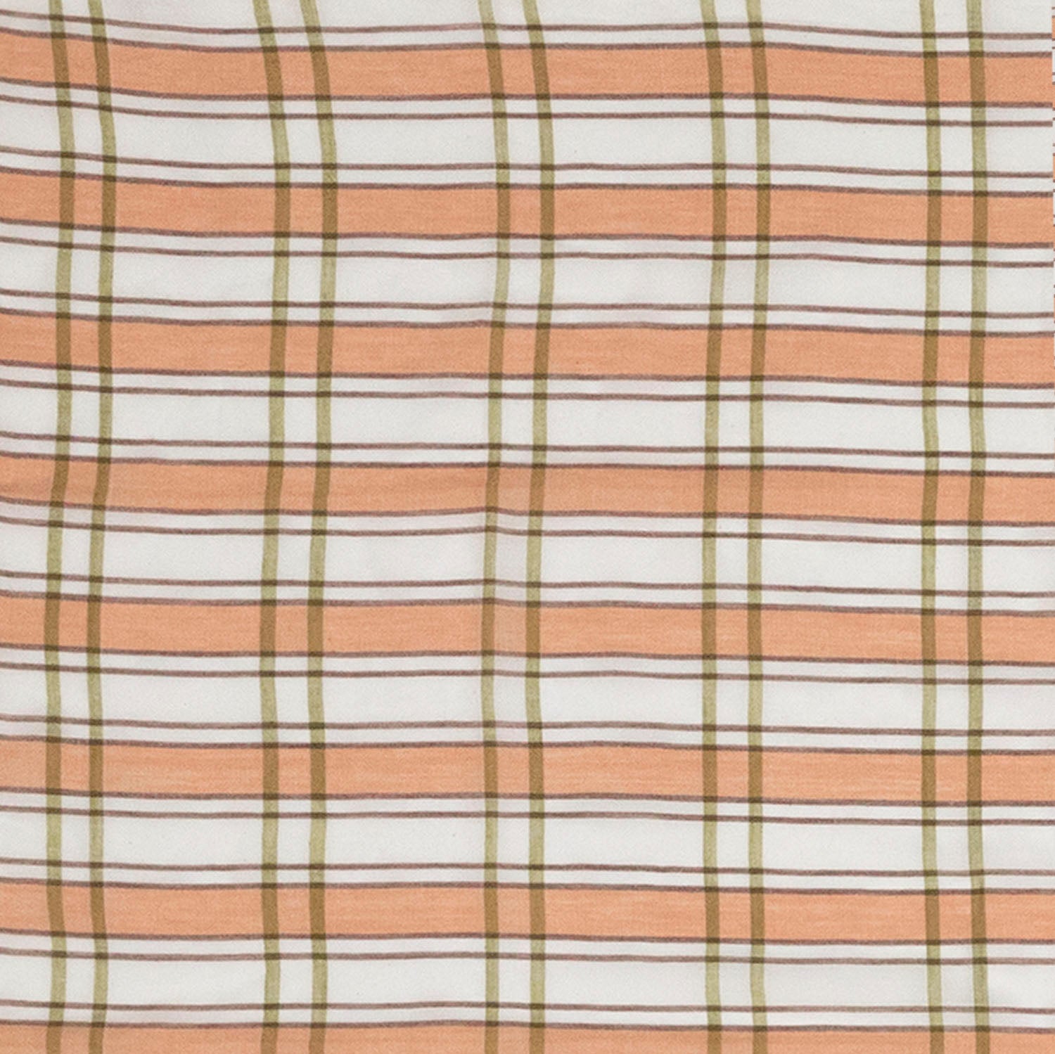 Green/Cream Checkered Homespun Fabric - Lightweight