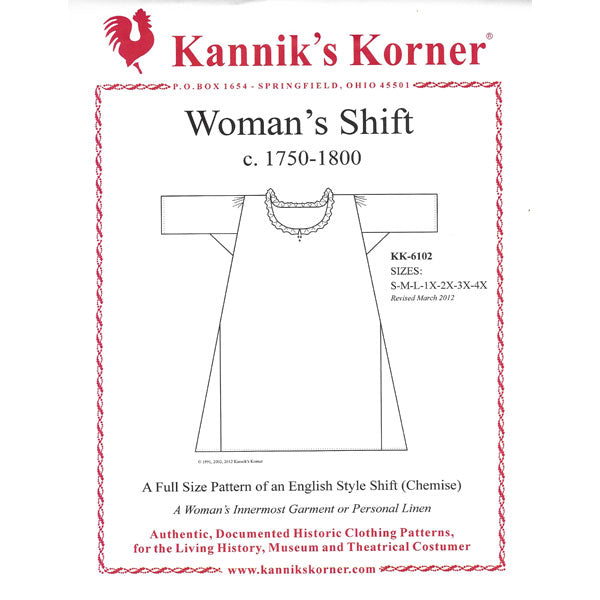 Kanniks Korner 1750-1800 English Shift Pattern - Burnley & Trowbridge Co.