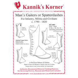 Kannik's Korner Man's Gaiters or Spatterdashes For Infantry, Militia & Civilians - Burnley & Trowbridge Co.