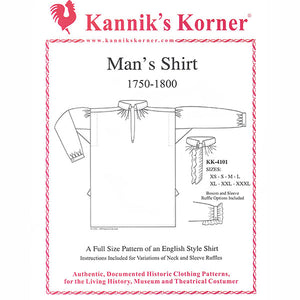 Kannik's Korner 18th Century Shirt Pattern - Burnley & Trowbridge Co.