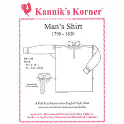 Kannik's Korner Early 19th Century Shirt Pattern - Burnley & Trowbridge Co.