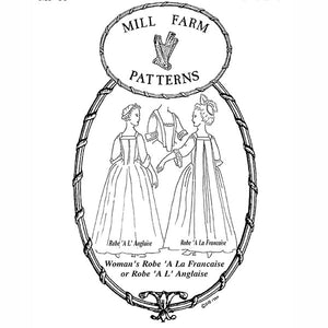 Mill Farm Robe A la Francaise or Robe A L Anglaise Pattern - Burnley & Trowbridge Co.