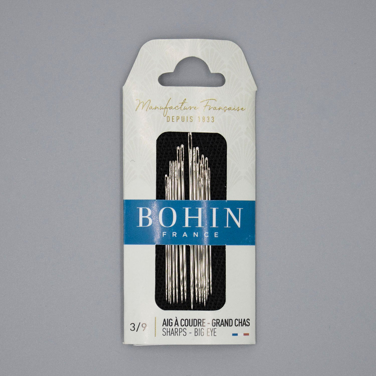 Bohin Big Eye Sharps Sewing Needles, Sizes 3-9 - Burnley & Trowbridge Co.