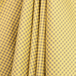 Yellow & Gray Checked Silk Taffeta  - $20.00 yd. - Burnley & Trowbridge Co.