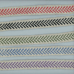 Five colors of linen twill chevron tape in 3/8 inch width